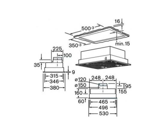 Bosch DHL555BL iebūvējams tvaika nosūcējs