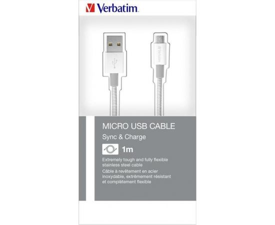 Verbatim Mirco B USB Cable Sync&Charge100cm (silver)