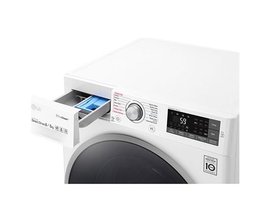 LG F4J7TH1W Veļas mašīna + žāvētājs, 8kg / 5kg, 1400rpm Veļas mazgājamās mašīnas