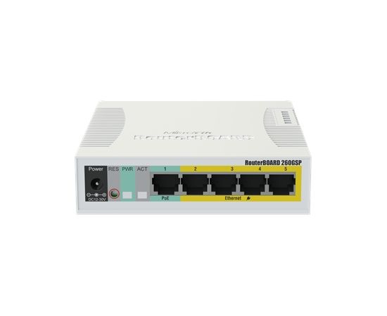 MikroTik Cloud Router Switch RB260GSP 1000 Mbit/s, Ethernet LAN (RJ-45) ports 5, Rack mountable,