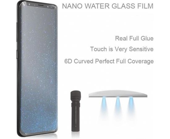 Mocco UV 9H Tempered Glass Full Cover Защитное стекло для экрана + Эко Клей + Лампа Для Apple iPhone XS Max Прозрачное