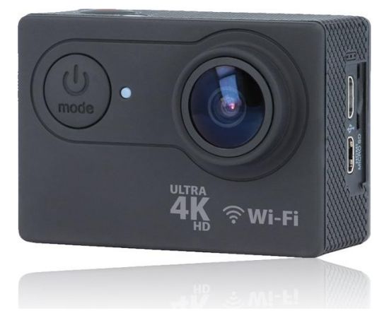 Forever SC-410 4K (25 FPS) Ultra HD Ūdens un Triecienu Izturīga Sporta Kamera 12 px + Turētājs / Auto Lādētājs / Stiprinājumi / Wi-Fi Melna