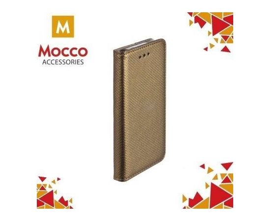 Mocco Smart Magnet Book Case Grāmatveida Maks Telefonam Apple iPhone X / iPhone 10 Tumšais Zelts