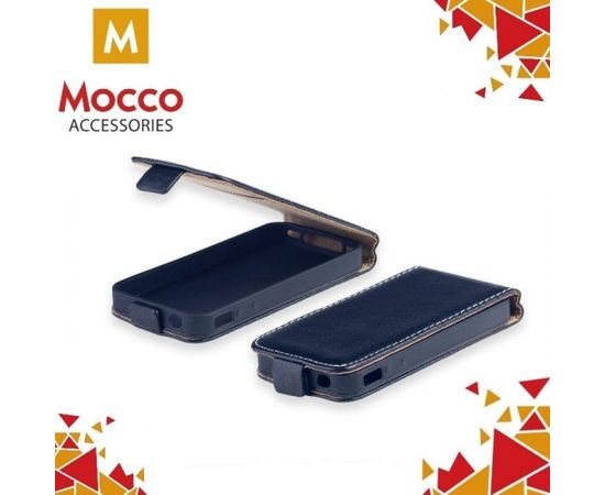 Mocco Kabura Rubber Case Vertikāli Atverams Premium Eco ādas Maks Telefonam Huawei P8 Lite (2017) Melns