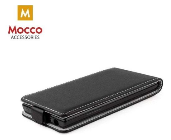 Mocco Kabura Rubber Case Vertikāli Atverams Premium Eco ādas Maks Telefonam Samsung G928 Galaxy S6 Edge Plus Melns