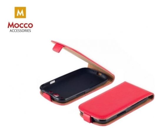 Mocco Kabura Rubber Case Vertikāli Atverams Premium Eco ādas Maks Telefonam Xiaomi Redmi Note 5 Pro / AI Dual Camera Sarkans