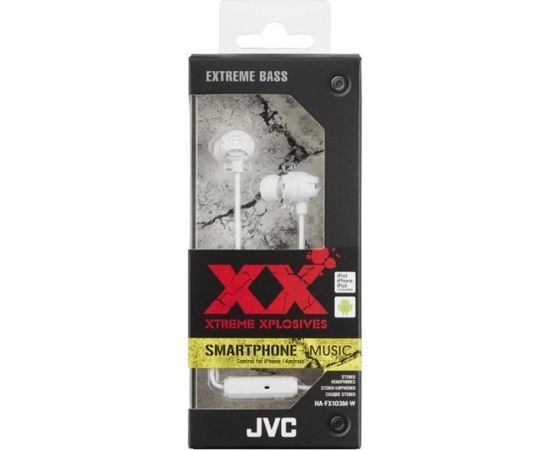 JVC HA-FX103M-W-E Xtreme Xplosives Austiņas ar Mikrofonu un vadības pulti Baltas