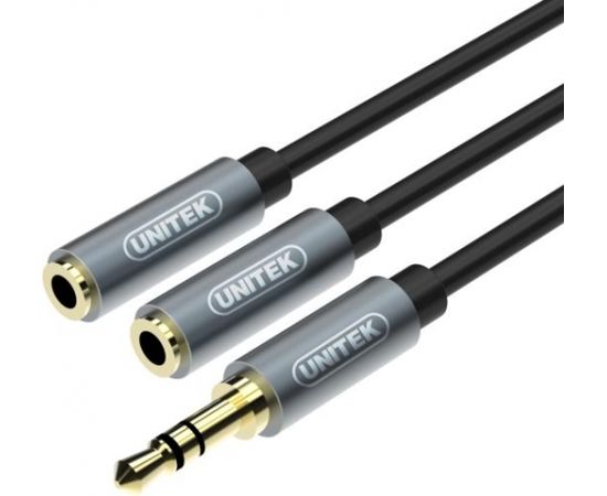 Unitek Cable miniJack 3,5mm (M) - 2x 3,5mm (F); Y-C956ABK