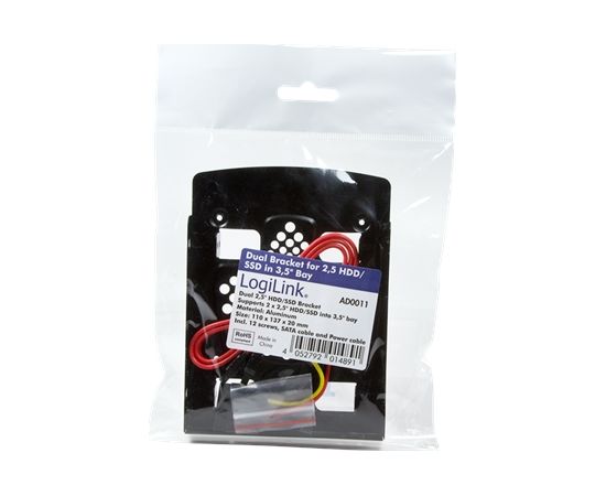 Logilink Harddisk Mounting Bracket, 2x 2.5" to 3.5" Adapteri