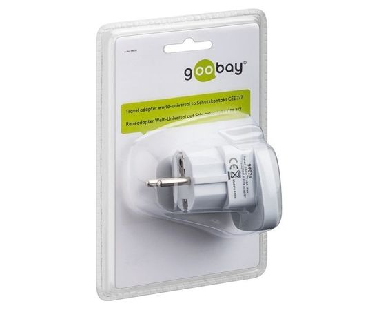 Travel adapter, (UK, US, IT, CH, to EU), 94026. Goobay