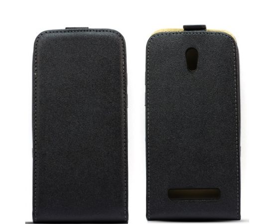 (Ir veikalā) Telone Shine Pocket Slim Flip Case Microsoft 535 Lumia telefona maks vertikāli atverams Melns