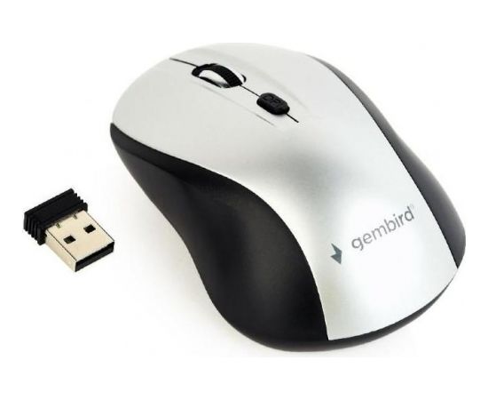 MOUSE USB OPTICAL WRL BLACK/SILVER MUSW-4B-02-BS GEMBIRD