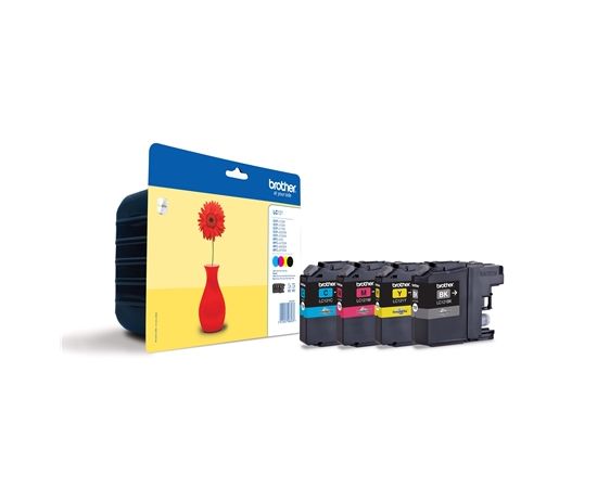 Brother LC-121 Multipack Ink Cartridge, Black, Cyan, Magenta, Yellow