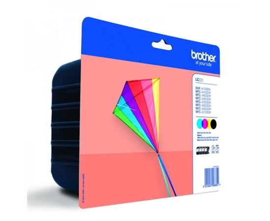 Brother LC-223 Multipack Ink Cartridge, Black, Cyan, Magenta, Yellow