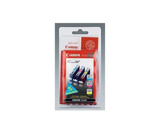 Canon CLI-521 Multipack Ink Cartridge, Cyan, Magenta, Yellow