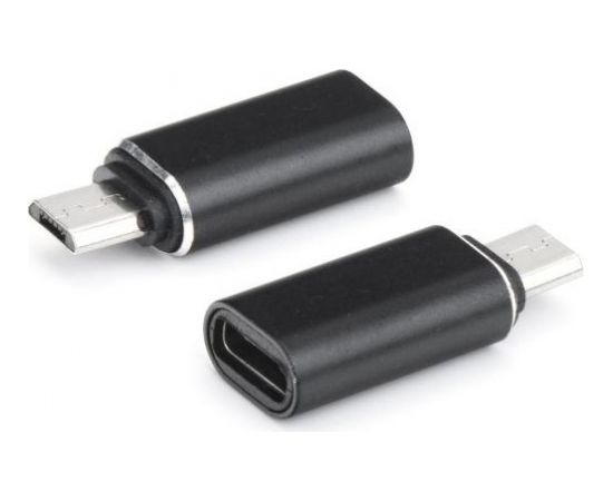 TakeMe Универсальный Micro USB коннектор папа на Type-C гнездо мама адаптер для кабеля Черный (OEM)