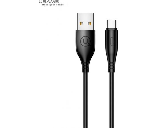 Usams US-SJ267 U18 Flexi PVC Universāls Type-C uz USB DAtu un Ātras Uzlādes 2A Apaļa konektora Plug Labelis 1m Melns