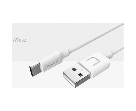 Usams US-SJ099 U-Turn Izturīgs TPE Universāls Type-C uz USB Datu & Ātrās Uzlādes 2A kabelis 1m Balts