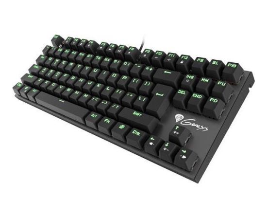 Natec Keyboard GENESIS THOR 300 TKL GAMING Green Backlight USB, US layout