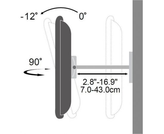 Techly Sienas stiprinājums  for TV LCD/LED/PDP 23-55'' 70 kg VESA full motion black