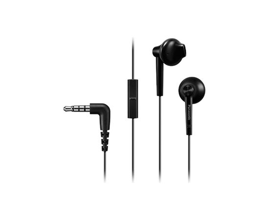 Panasonic Headphones RP-TCM55E-K In-ear, 3.5mm (1/8 inch), Microphone, Black,