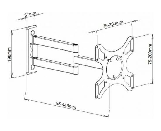 Techly Sienas stiprinājums  for TV LCD/LED/PDP double arm 19-37'' 25 kg VESA white