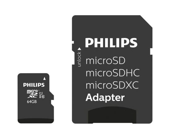 Philips MicroSDXC 64GB class 10/UHS 1 + Adapter