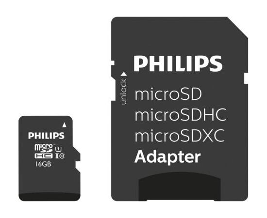 Philips MicroSDHC 16GB class 10/UHS 1 + Adapter