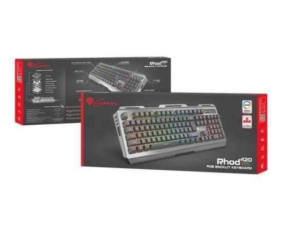 Natec Keyboard GENESIS RHOD 420 Gaming RGB Backlight, USB, US layout