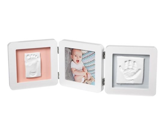 Baby Art Double 2P Essentials komplekts mazuļa pēdiņu/rociņu nospieduma izveidošanai, balts - 3601097200