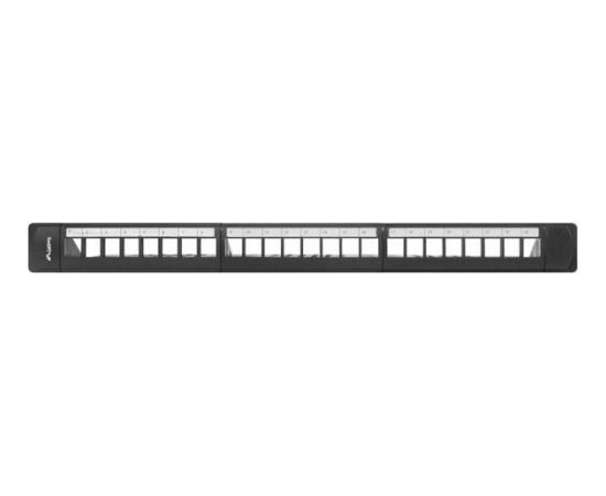 Lanberg keystone Patch Panel 19'' with organizer, 24 port  1U, black