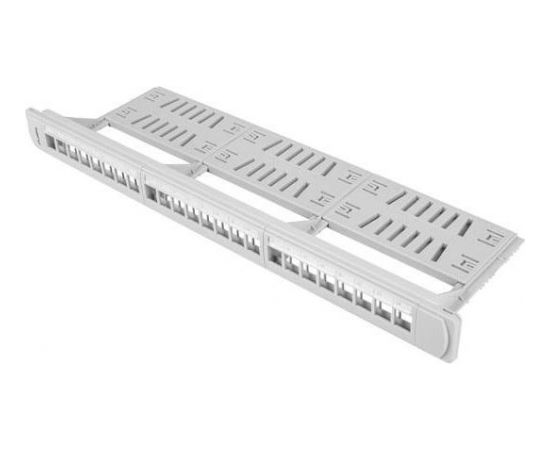 Lanberg keystone Patch Panel 19'' with organizer, 24 port  1U, grey