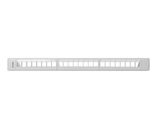 Lanberg keystone Patch Panel 19'' with organizer, 24 port  1U, grey