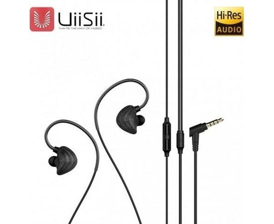 UiiSii CM5-L Premium Hi-Res Sport Наушники с Mикрофоном и пультом регулировки громкости / 3.5mm / 1.2m / черный