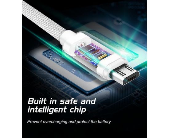 Swissten Textile Universāls Micro USB Datu un Uzlādes Kabelis 2.0m Melns