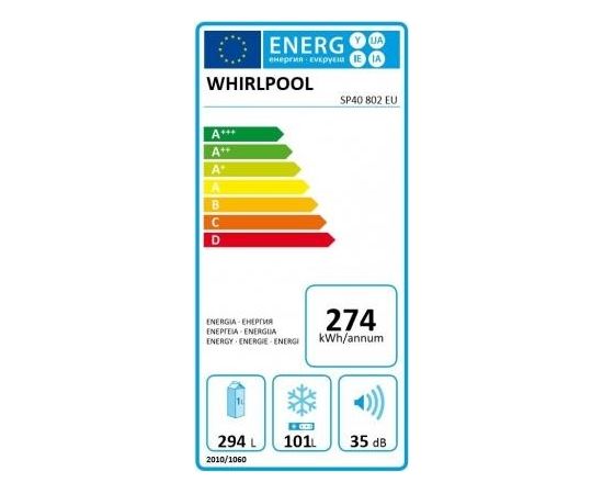 Whirlpool SP40 802 EU ledusskapis, iebūvejams, 6th Sense, 194cm, pl. 70cm