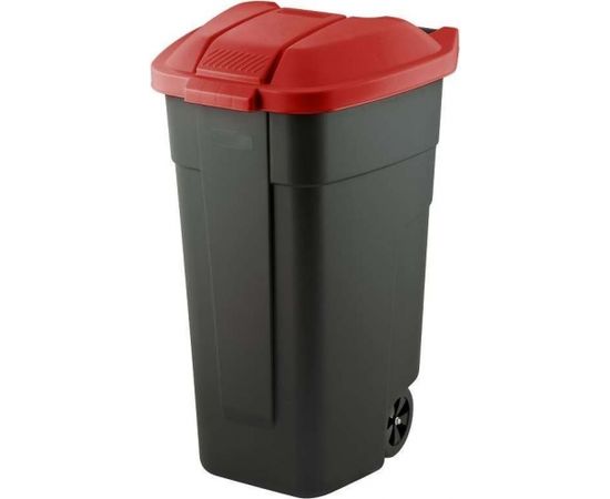 Curver Atkritumu tvertne uz riteņiem 110L melna/sarkana