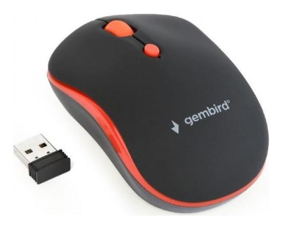 GEMBIRD USB Optical Wireless optical mouse, black/red