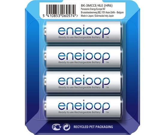 Panasonic Eneloop AA/HR6, 1900 mAh, Rechargeable Ni-MH, 4 pc(s)