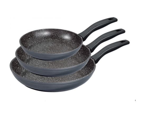 Stoneline Pan set of 3 6882 Frying Pan, 16/ 20/ 24 cm, Gas, elctric, ceramic, induction, Grey, Non-stick coating,