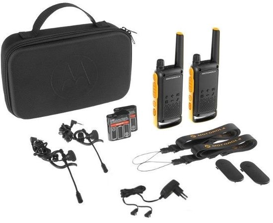 Motorola Talkabout TLKR T82 Extreme Twin Pack PMR446 2-Way Walkie Talkie Radio Yellow / Black