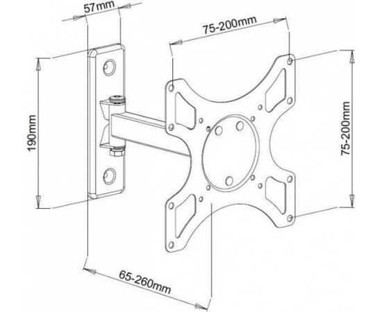 Techly Sienas stiprinājums  for TV LCD/LED/PDP swivel 19-37'' 25 kg VESA white