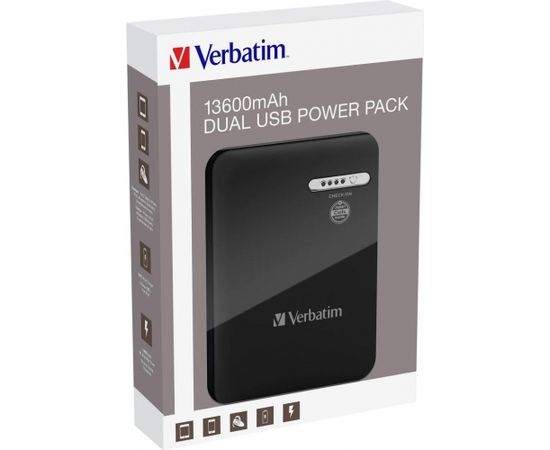 Verbatim Portable Dual USB Power Pack 13600mAh