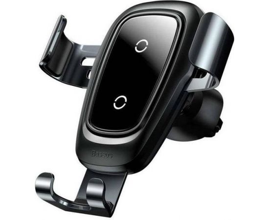 Baseus Gravity Air Vent Turētājs Gaisa Restei Ar Wireless Uzlādi + QC 3.0 Ladētājs + Micro USB Vads 1.2m Melns
