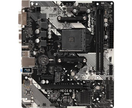 ASRock B450M-HDV R4.0, AM4, DDR4 3200+, 4 SATA3, HDMI, DVI-D, D-Sub