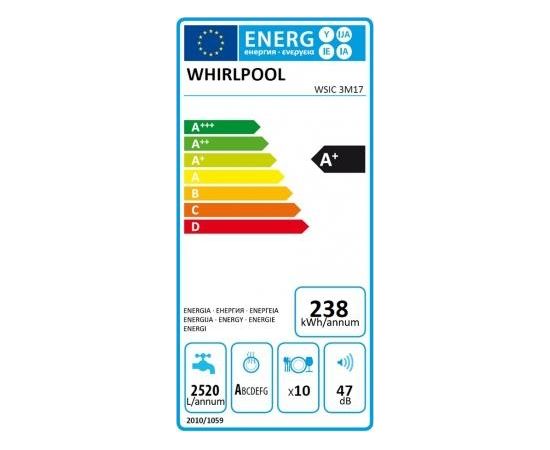 Whirlpool WSIC 3M17 iebūvējamā trauku mazgājamā mašīna, 45cm