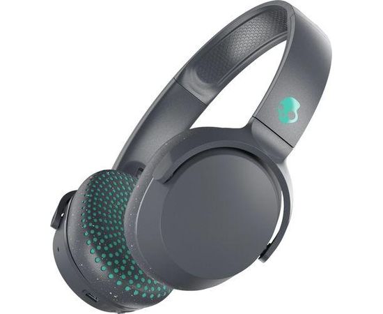 Skullcandy Riff Headband/On-Ear, Bluetooth, Gray/Teal, Wireless