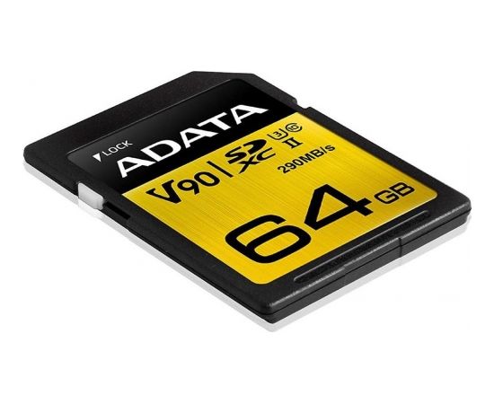 A-data ADATA 64GB Premier ONE SDXC UHS-II U3 Class 10, R/W up to 290/260 MB/s