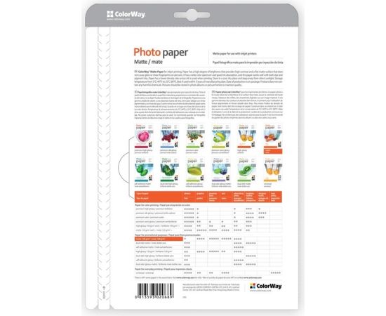 ColorWay Matte Photo Paper, 20 Sheets, A4, 190 g/m²