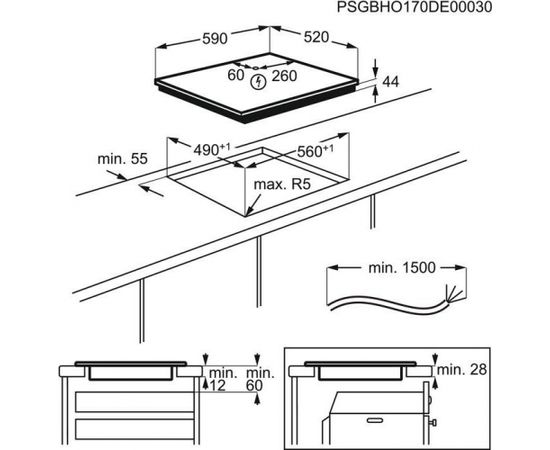 Electrolux LIV63431BW indukcijas plīts virsma, iebūvējama